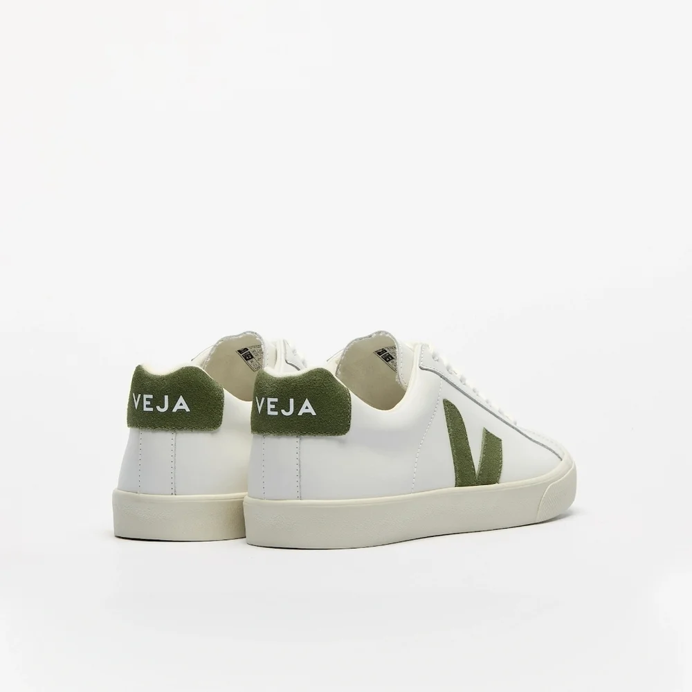 BNWOB Veja Leather & Suede White & Kiwi Sz 6 Sneakers - Picture 2 of 12
